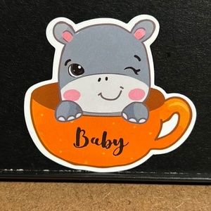 CARTOON HIPPO STICKER